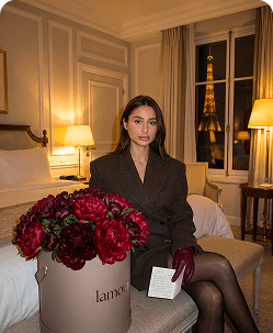 Fashion portrait in hotel interior